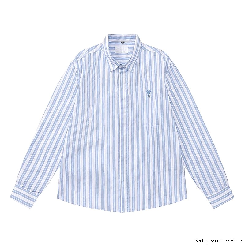 AMI Stripe Simple Blue Shirt