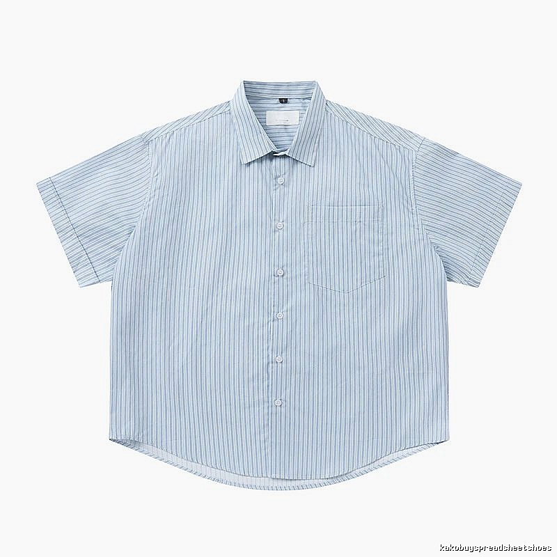 AMI striped minimalist style blue shirt