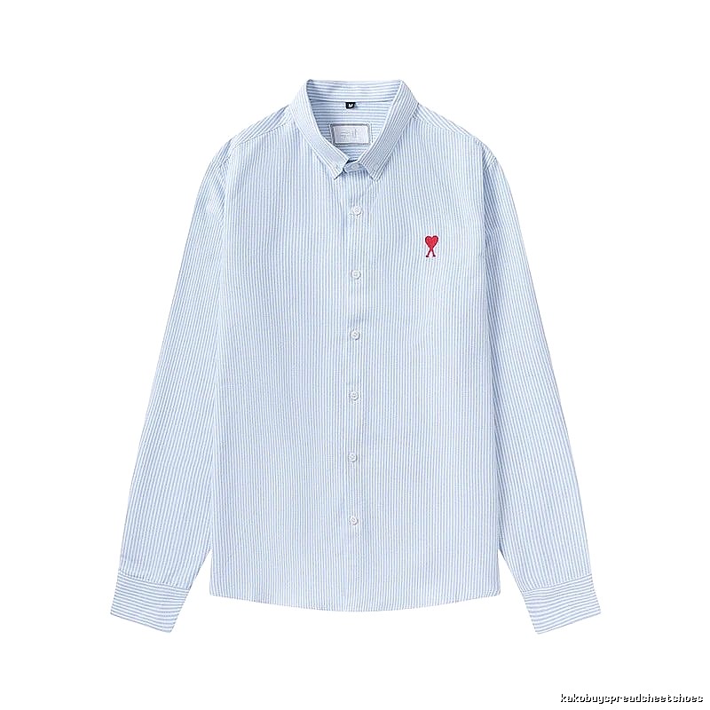AMI striped minimalist style blue shirt