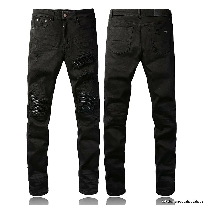AMI Trendy Black Pants with Holes