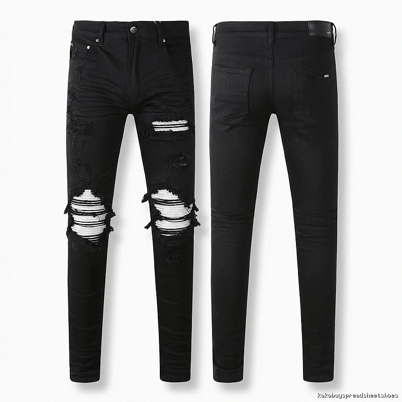 AMI trendy brand black jeans with holes