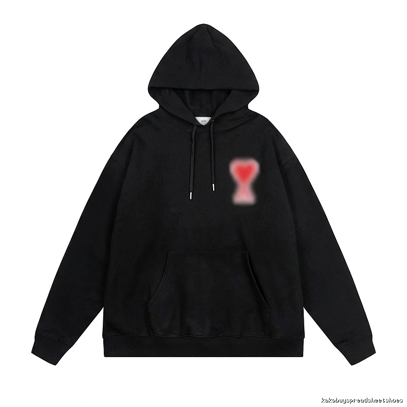 AMI Trendy Brand Love Simple Style Black Hoodie