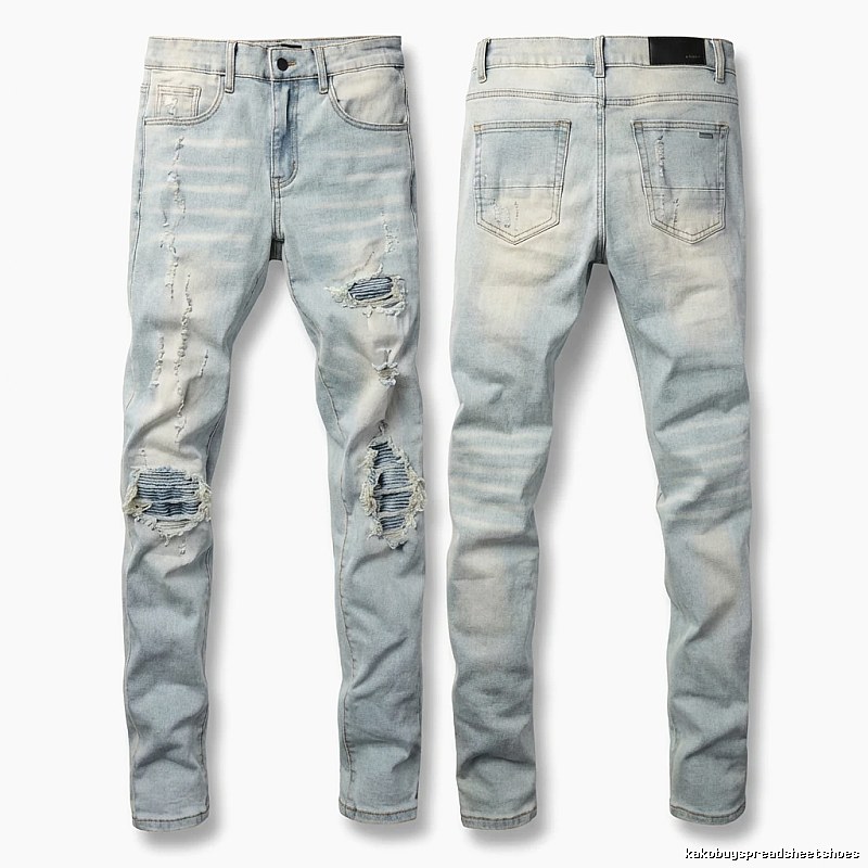 AMI Trendy Light Blue Jeans with Holes