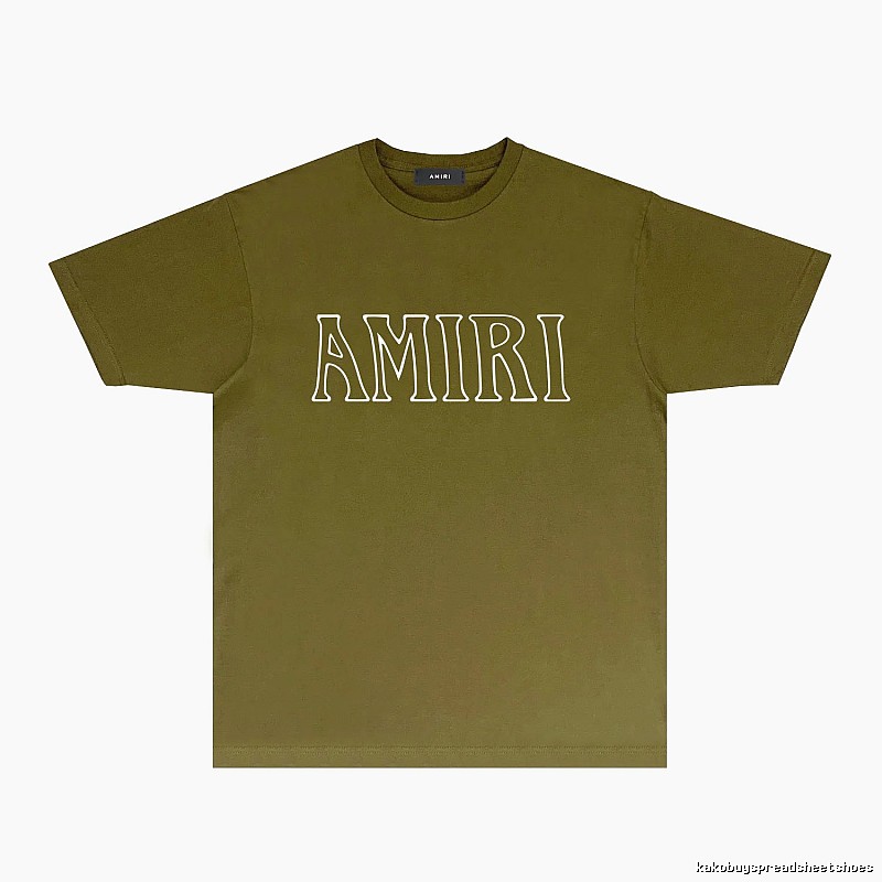 AMIRI Basic Style Trendy and Cool Olive Green T-shirt
