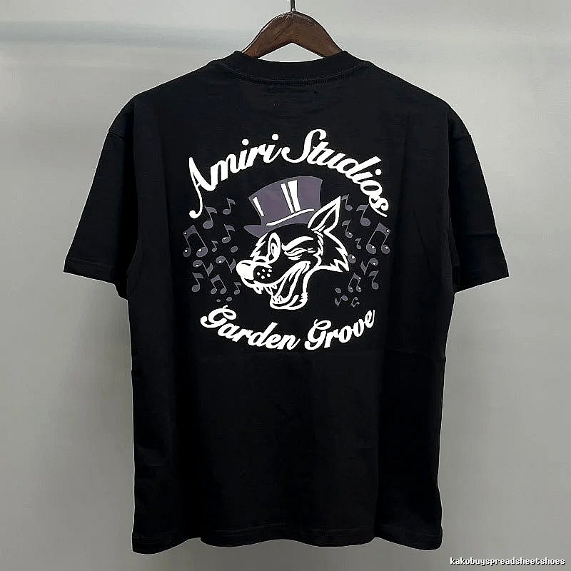 Amiri Black White Records Graphic T-Shirt Sport Casual