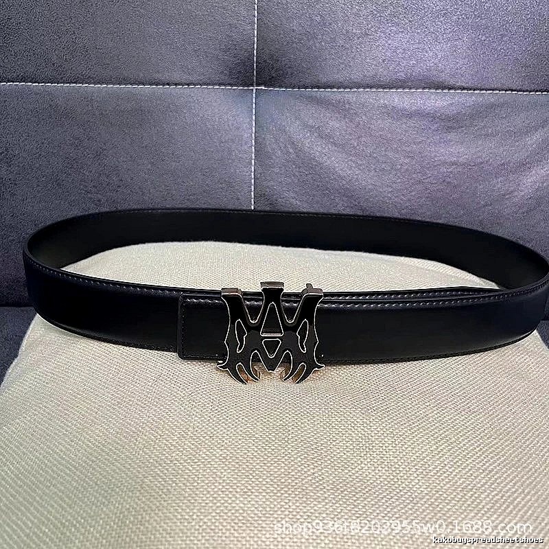 Amiri Daily Logo belt Black Belt Metallic for City Outfits