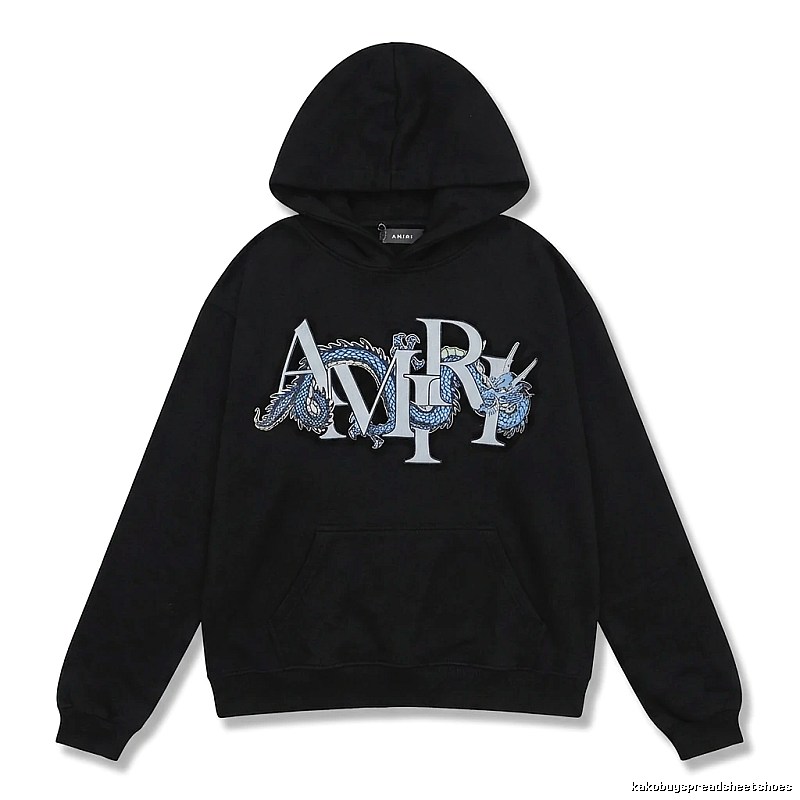 AMIRI Dragon-Patterned Trendy and Cool Black Sweatshirt