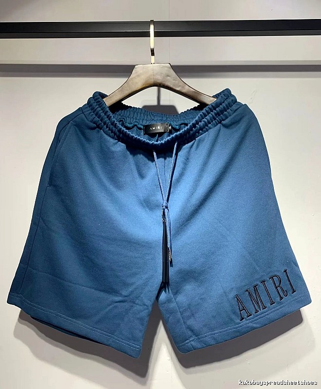 AMIRI Embroidered Casual Style Blue Shorts