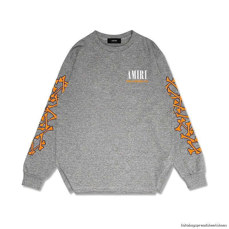 AMIRI Grey and Orange Trendy and Cool Sweatshirt
