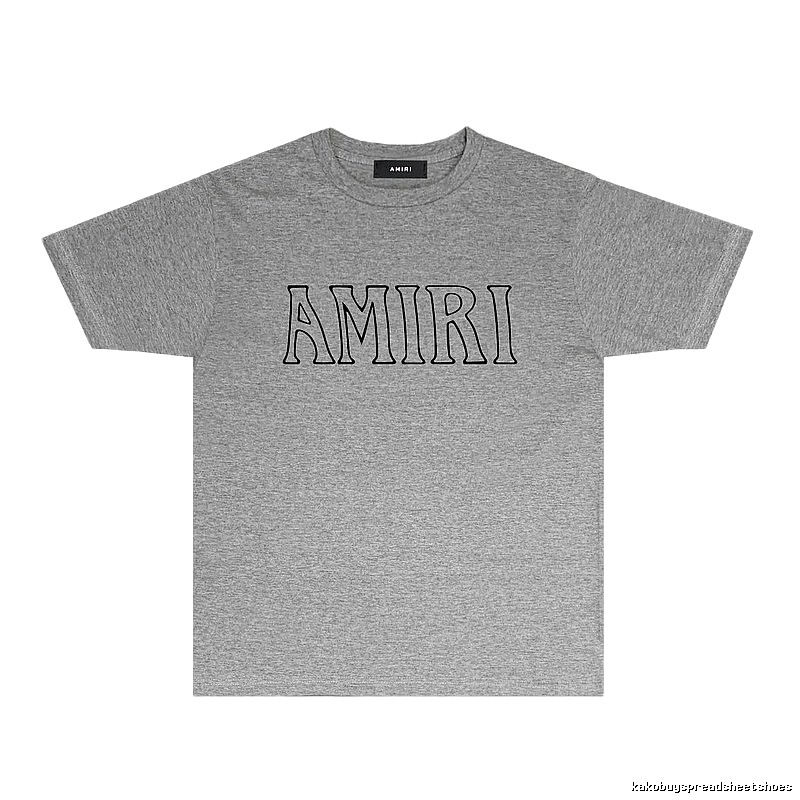 AMIRI Grey Minimalist Style T-shirt