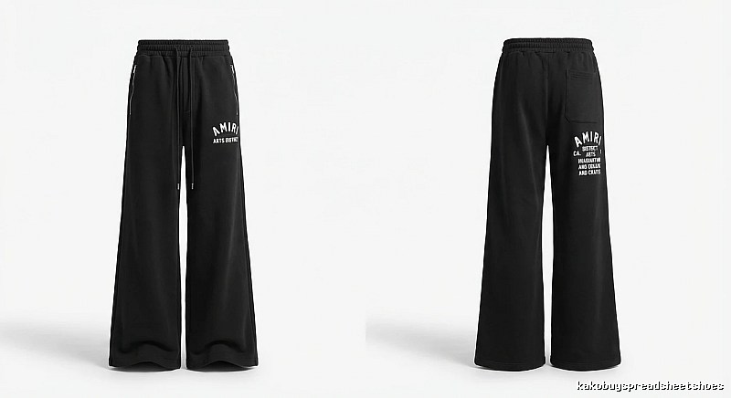 AMIRI Letter Print Casual Black Pants