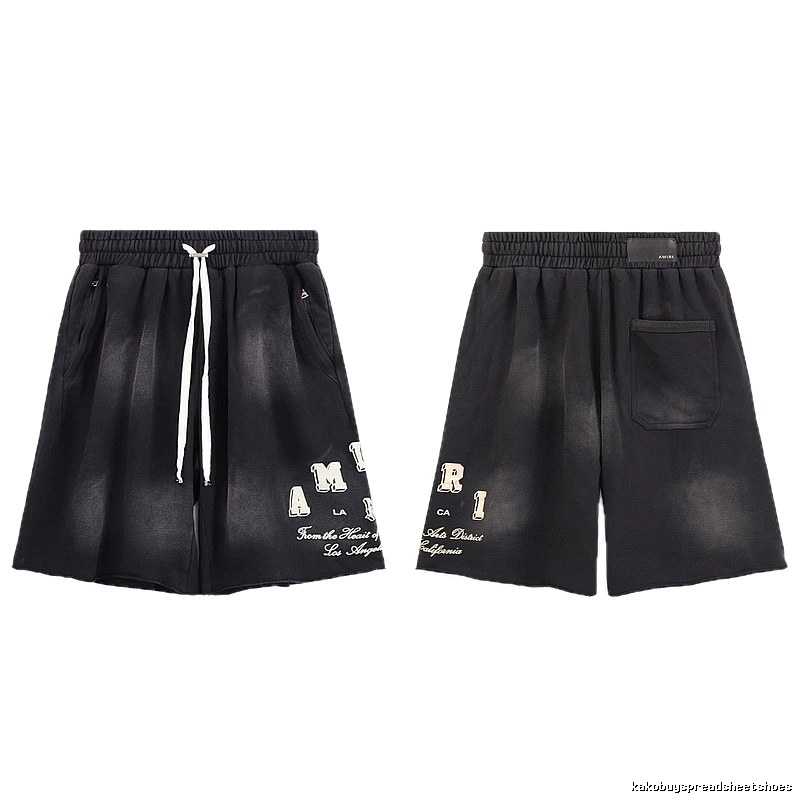 AMIRI Letter Print Street Style Black Shorts
