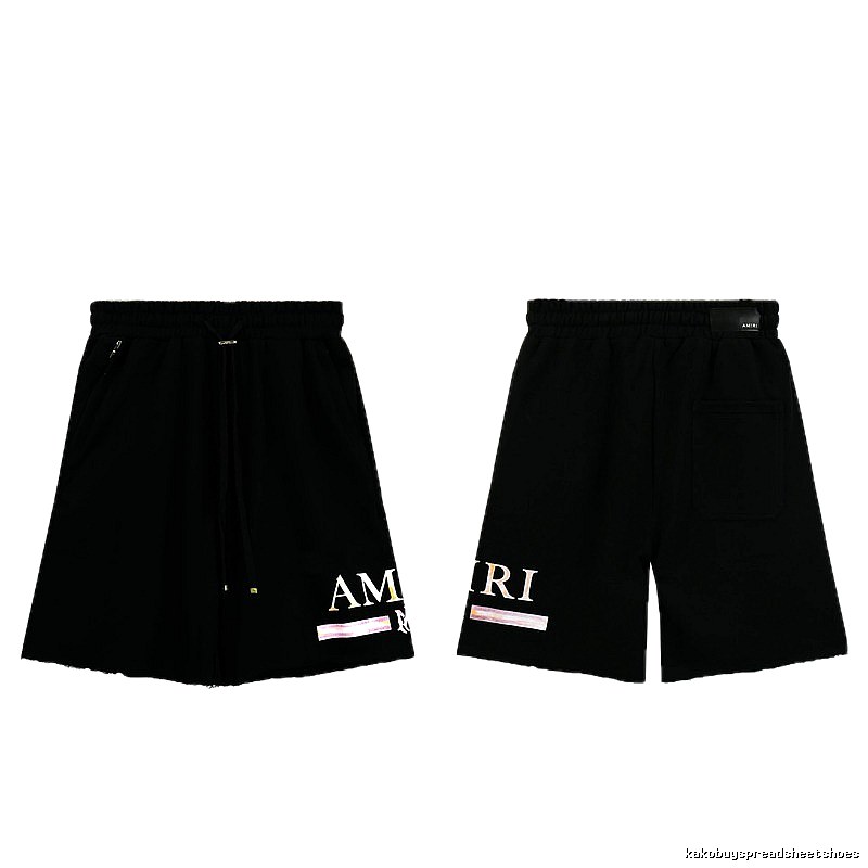 AMIRI Letter Print Street Style Black Shorts