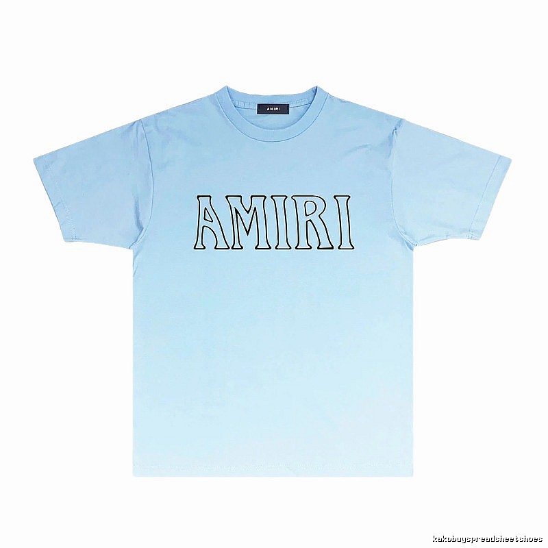 AMIRI minimalist style light blue T-shirt