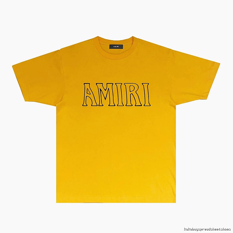 AMIRI minimalist style yellow T-shirt