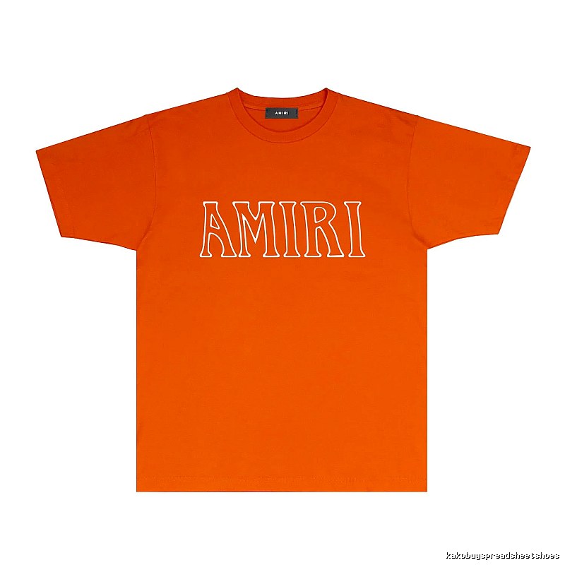 AMIRI Orange Minimalist Style T-shirt