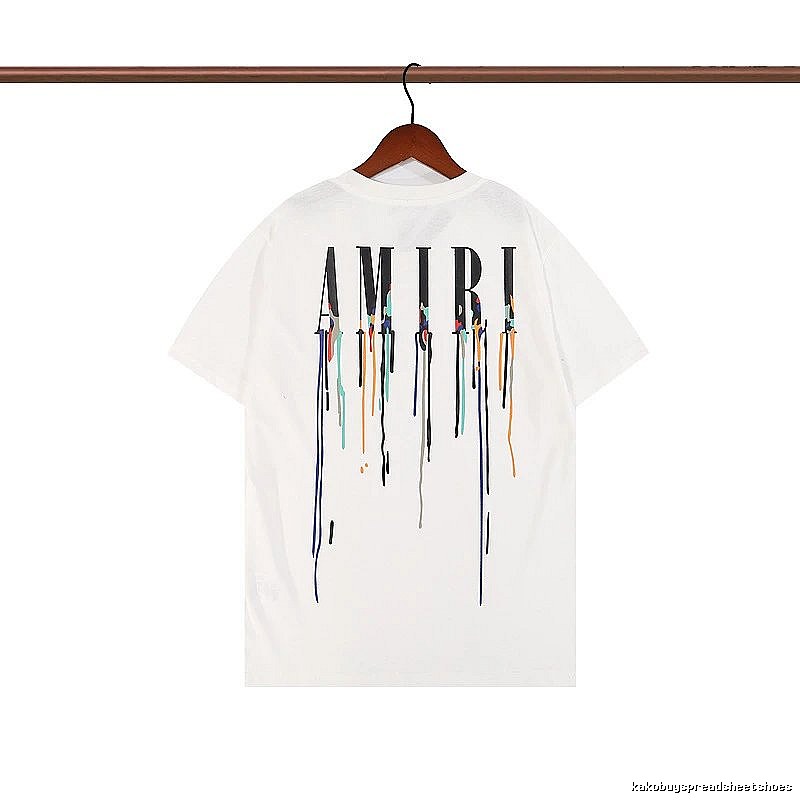 Amiri Patterned Graphic T-shirt White Blue Amiri with Polished Detail