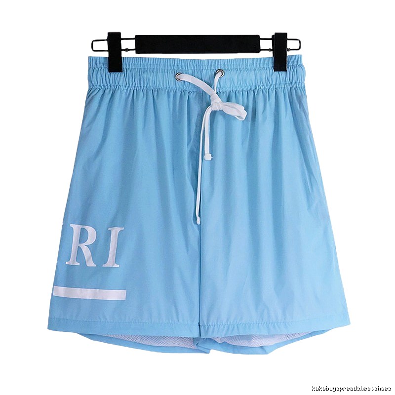 AMIRI Print Collection Street Style Light Blue Shorts