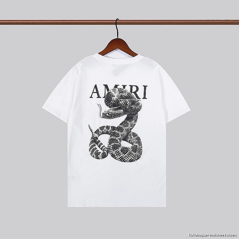 Amiri Resort Graphic T-shirt White Blue Amiri for Travel Looks
