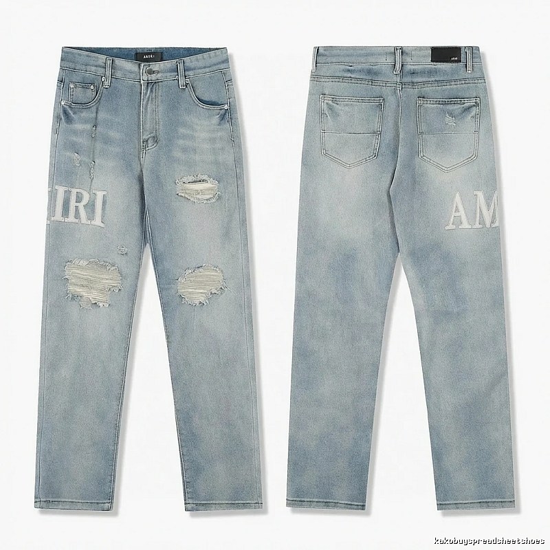AMIRI Ripped Denim Blue Jeans