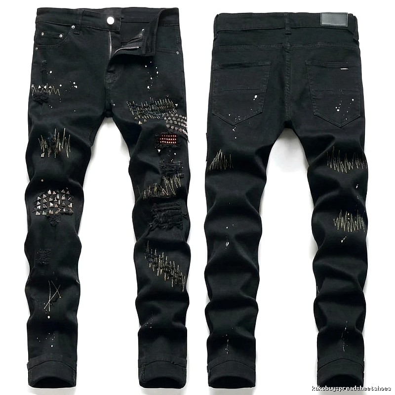 AMIRI Ripped Trendy Black Pants