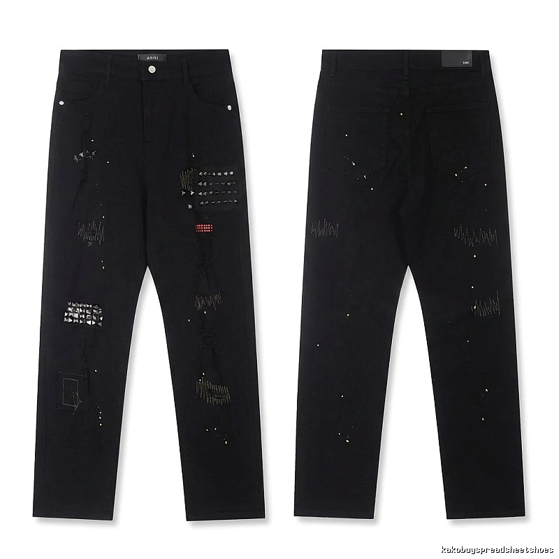 AMIRI Rivet Punk Style Black Pants