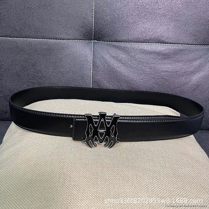 Amiri Streetwear Logo belt Black Belt Metallic with Logo Accent