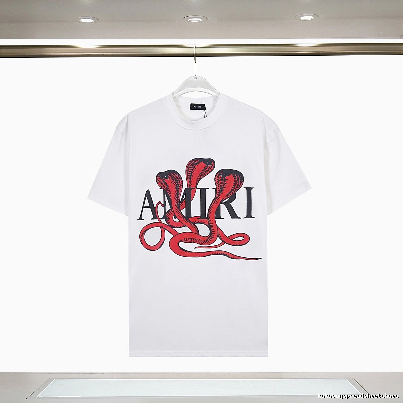 Amiri Travel Graphic T-shirt White Blue Amiri with Modern Look