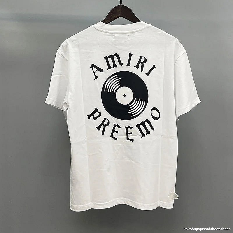 Amiri White Records Graphic T-Shirt Logo Detail