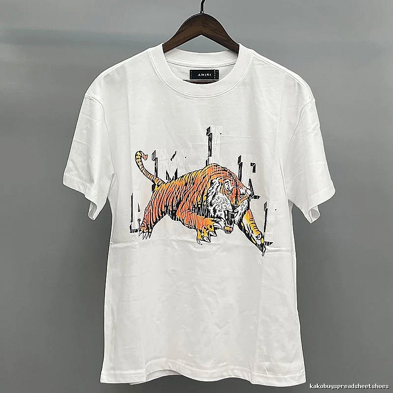 Amiri White Records Graphic T-Shirt Modern Fit