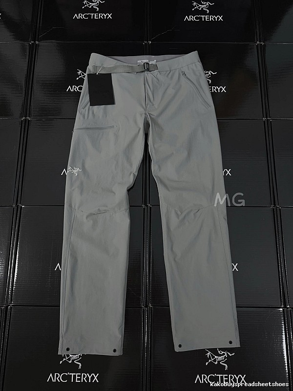 Arc'teryx Gray Technical Hiking Pants with structured outdoor cut and articulated knee seams