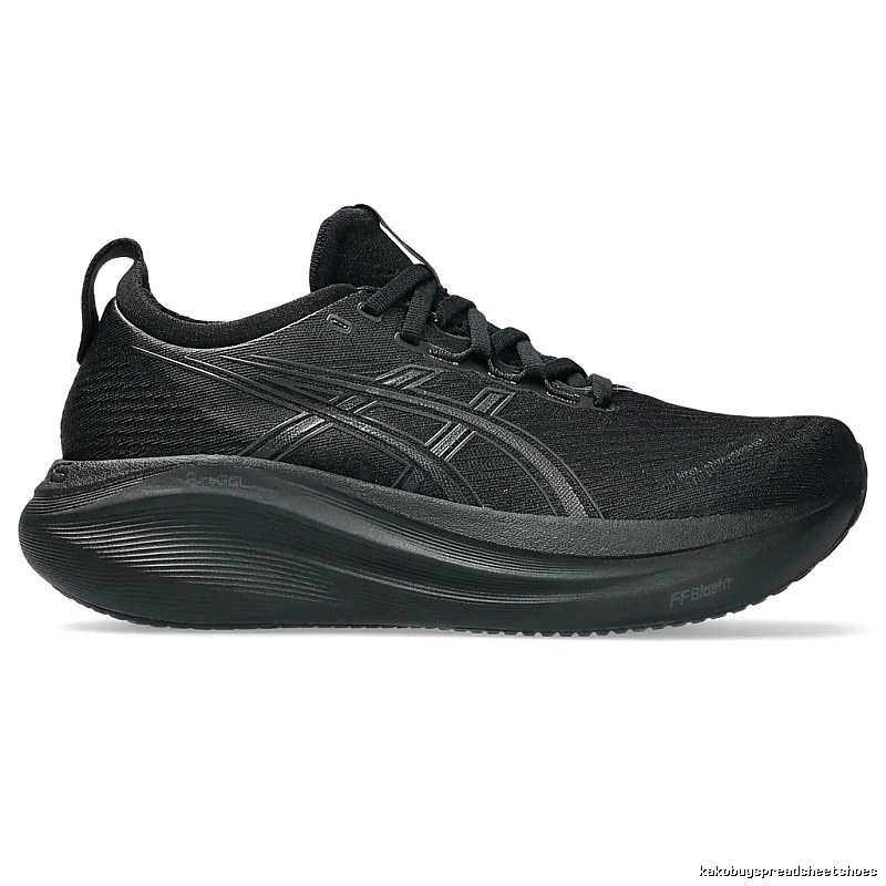 ASICS retro-style black running shoes