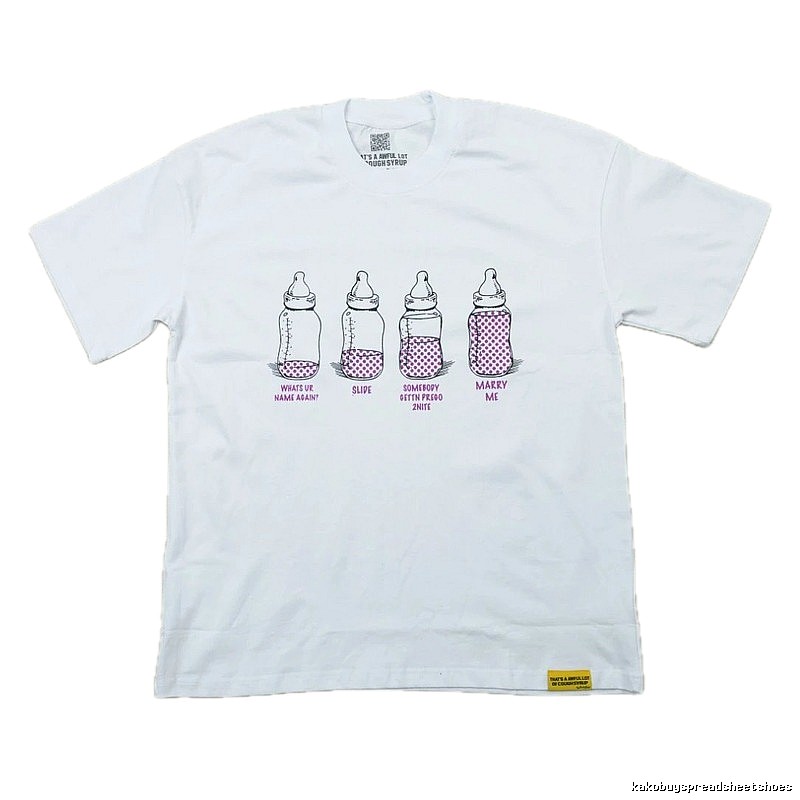 AwfulLot Bottle Print Street Style White T-Shirt