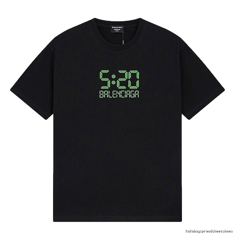 Balenciaga 5:20 Trendy Black Short Sleeve T-Shirt