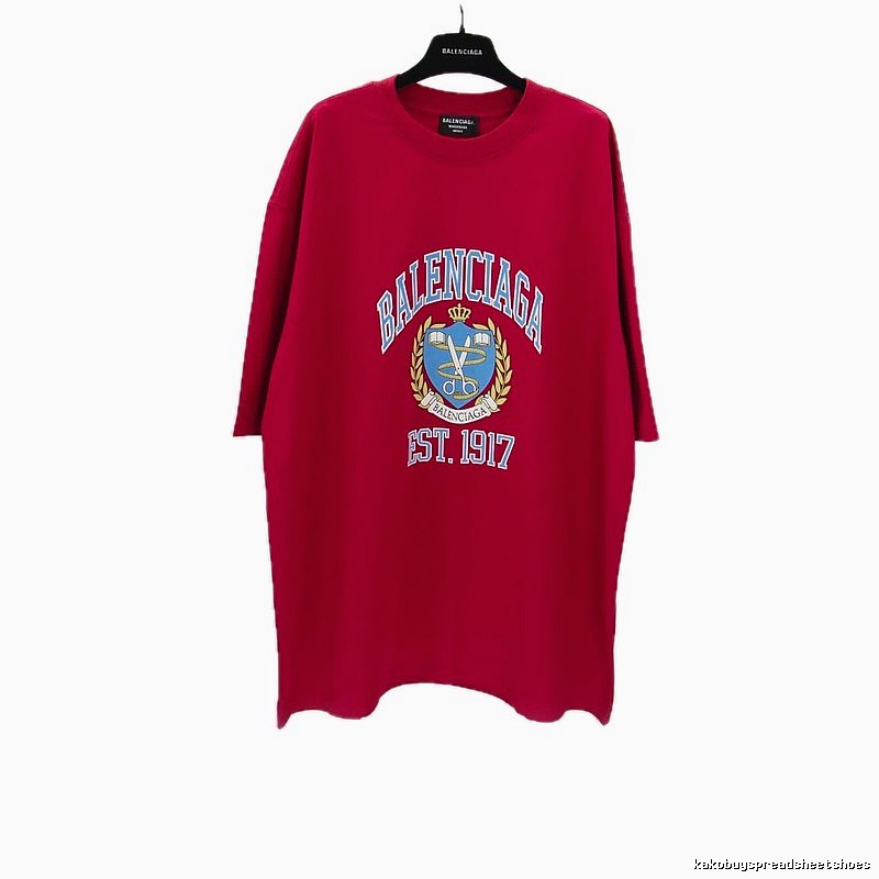 Balenciaga Badge Style Red T-shirt