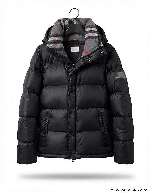 Balenciaga checkered style black down jacket