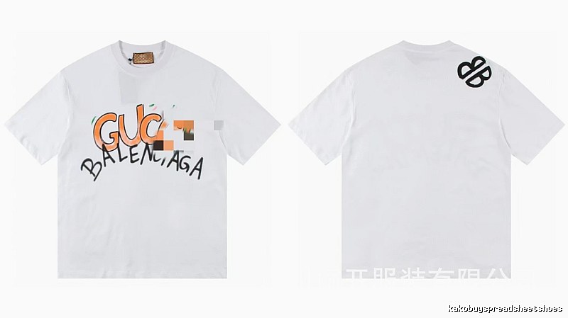 Balenciaga Co-branded Graffiti Street Style White T-shirt