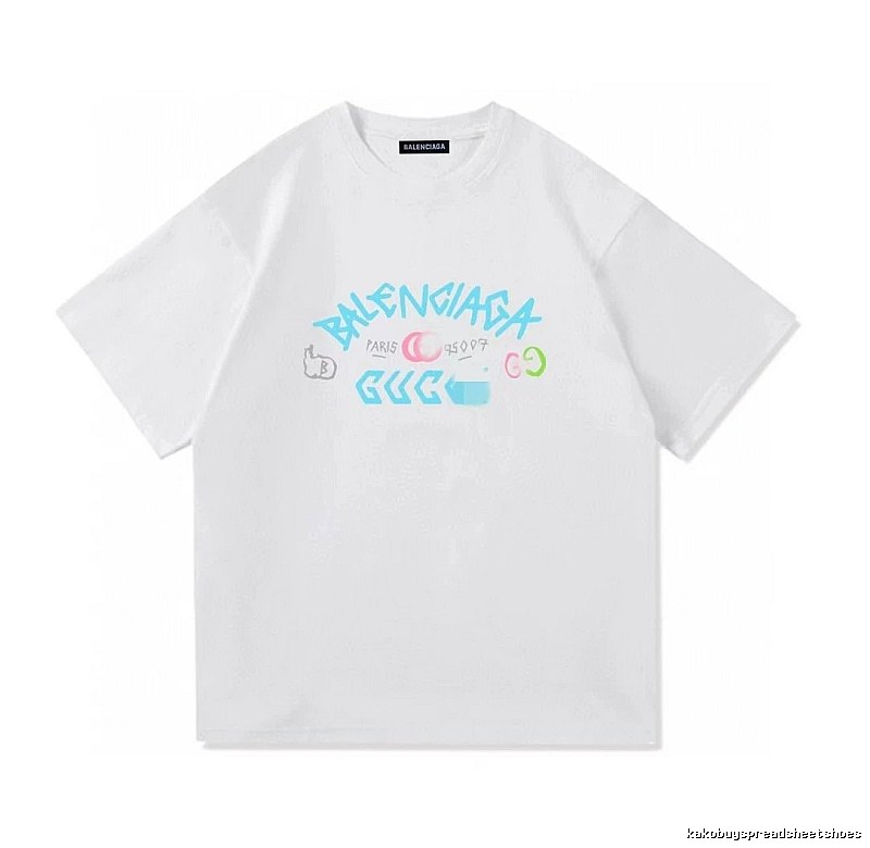 Balenciaga Co-branded Graffiti Street Style White T-Shirt