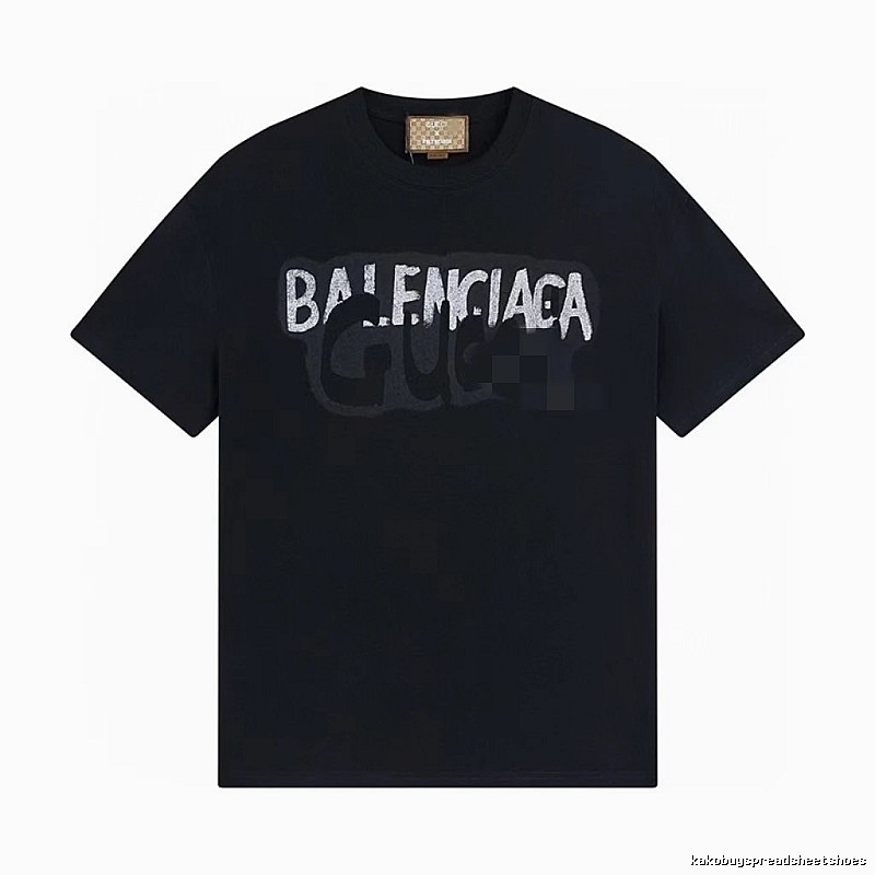 Balenciaga Co-branded Graffiti-style Black T-Shirt