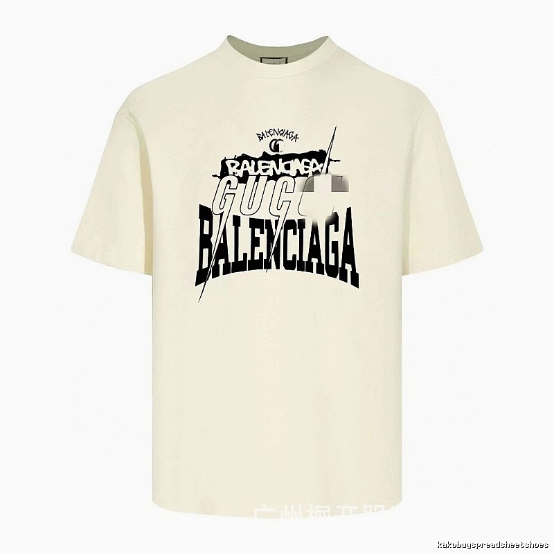 Balenciaga Co-branded Printed Street-style Off-white T-shirt