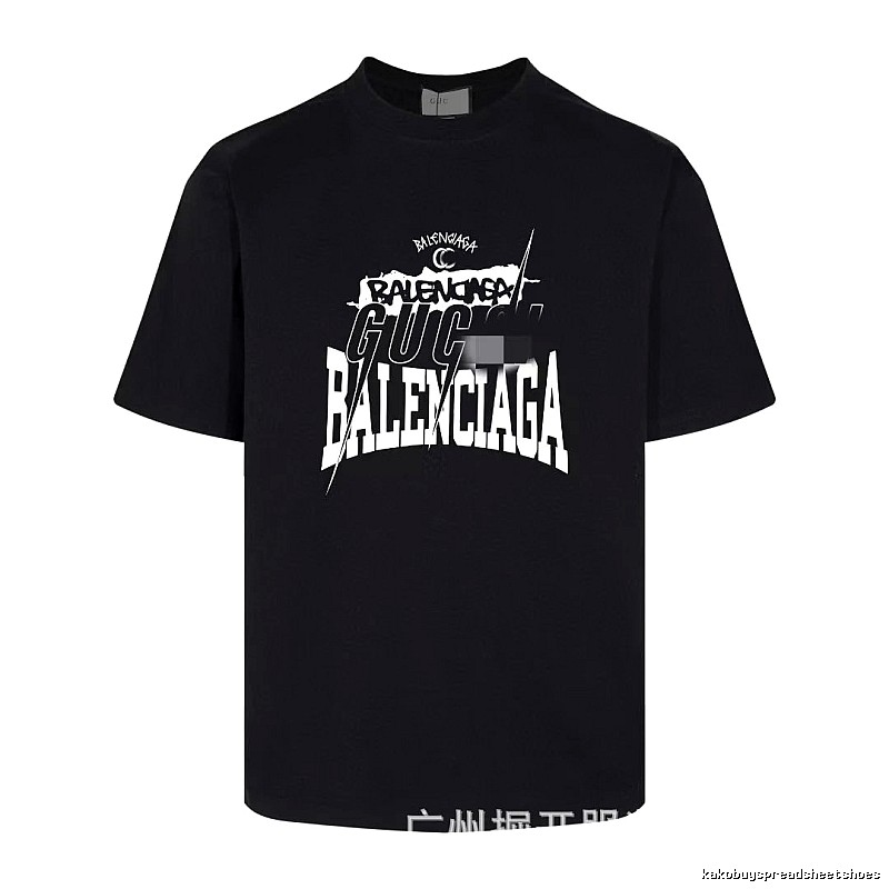 Balenciaga Co-branded Street Style Black Short-sleeve T-shirt