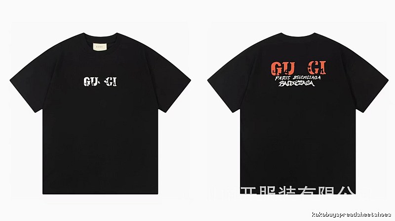 Balenciaga Co-branded Street Style Printed Black T-Shirt