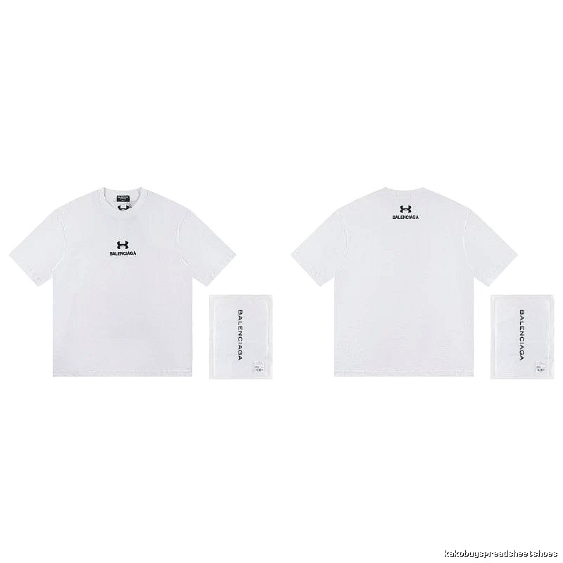 Balenciaga Co-branded Trendy Printed White T-Shirt