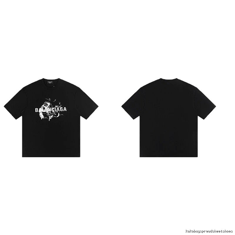 Balenciaga Distressed Print Cool Trendy Black T-Shirt