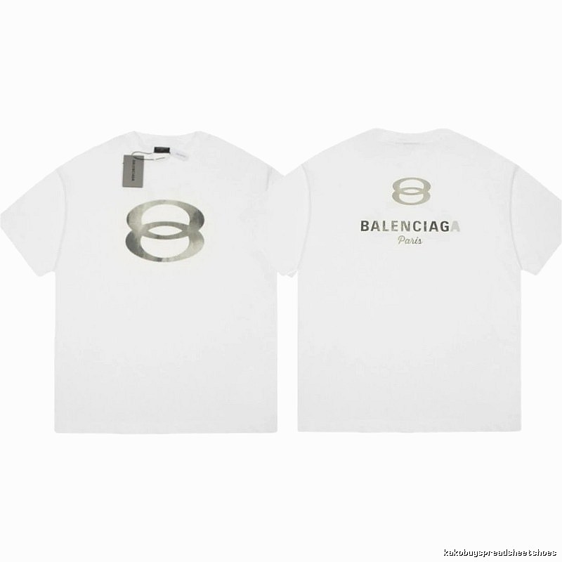 Balenciaga Double 8 Print Street Style White T-Shirt