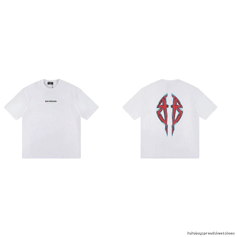 Balenciaga Double B Graffiti Street Style White T-Shirt