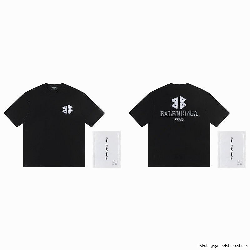 Balenciaga Double B Street Style Black Short-sleeve T-shirt