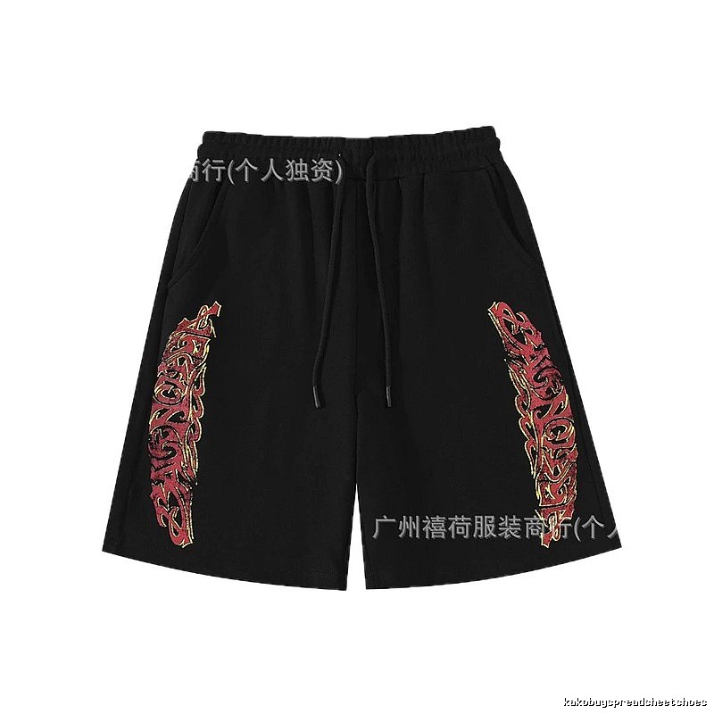 Balenciaga Flame Style Black Shorts