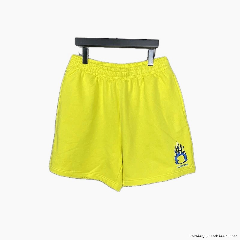 Balenciaga Flame Style Yellow Shorts