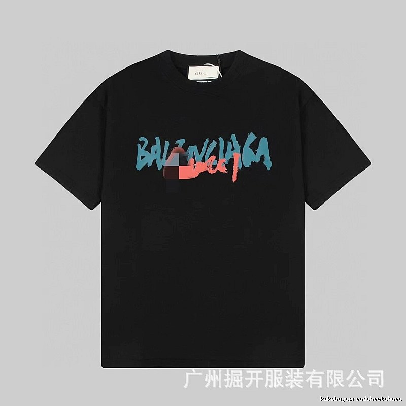 Balenciaga Graffiti Street Style Black T-Shirt